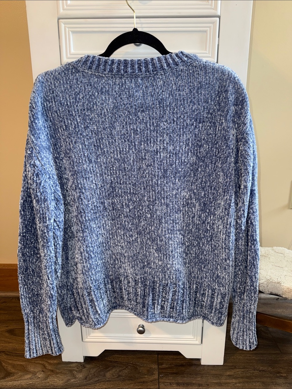 Cynthia Rowley Heathered Blue Chenille Crew Sweater